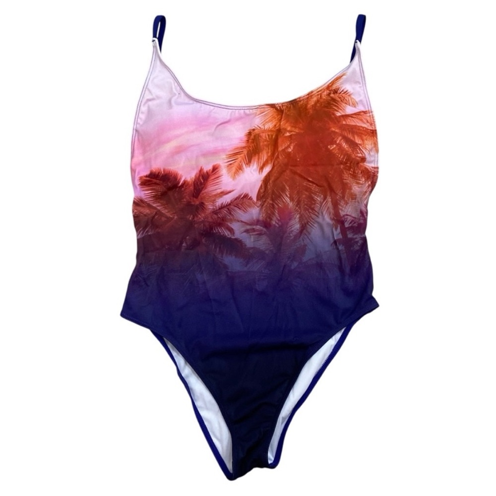 NWT Victorias Secret Pink One Piece Palm Tree Swimsuit